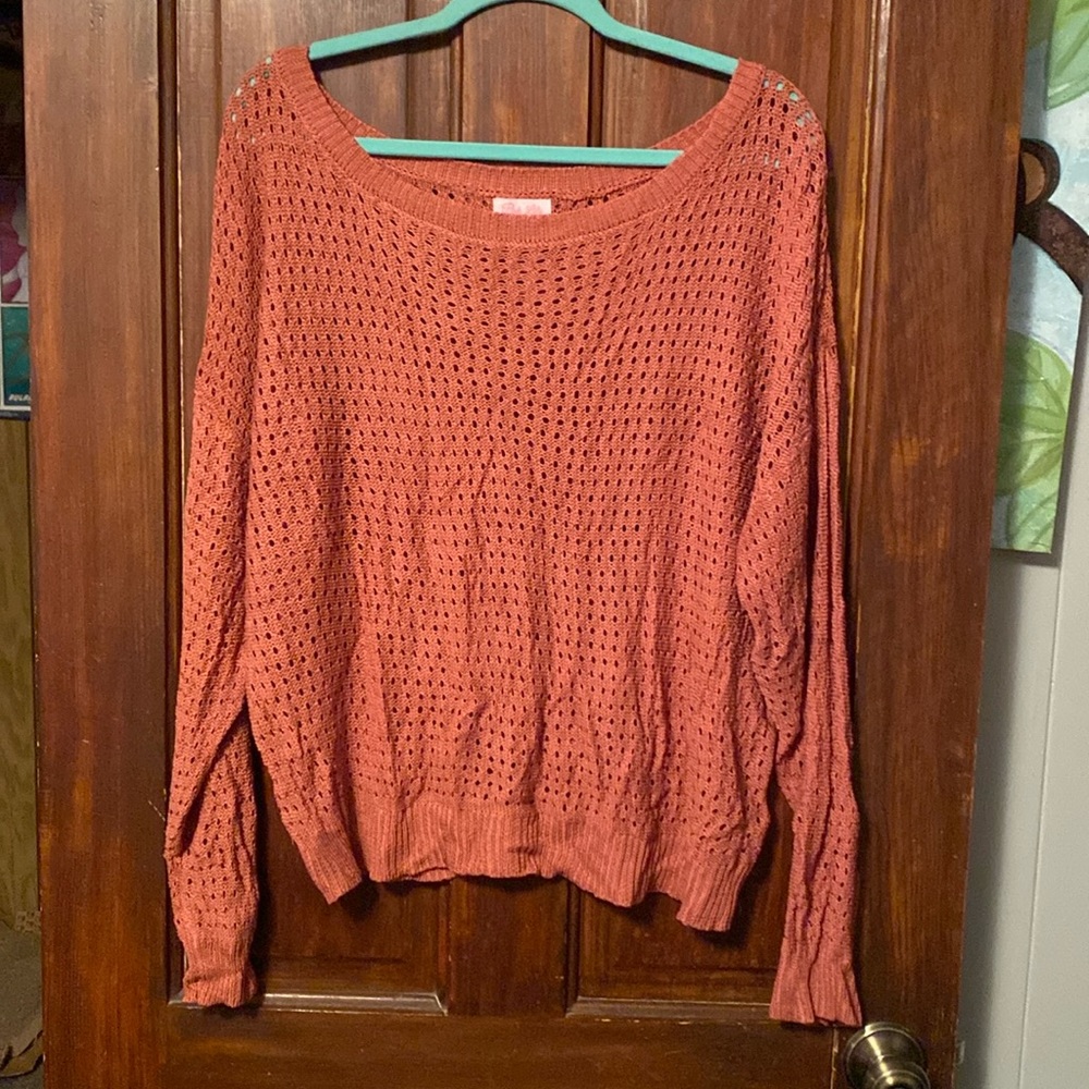 pink lily open knit sweater